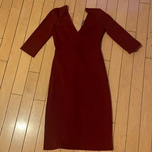 Zara maroon 3/4 sleeve midi dress in size x small